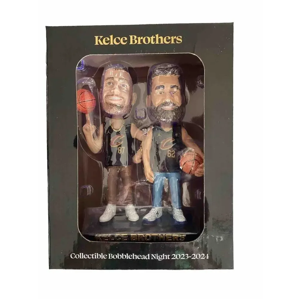 Jason And‎ Travis Kelce Brothers Bobblehead Cleveland Cavaliers Cavs NBA NFL New